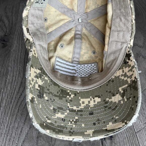 Kbethos Digital Camo Womens Hat American Flag Distressed Adjustable Cap - Picture 11 of 12